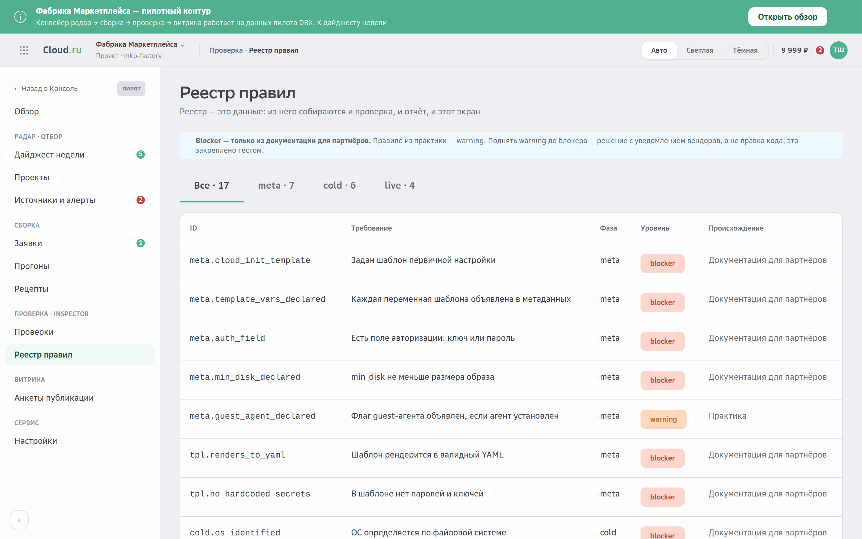 Реестр правил